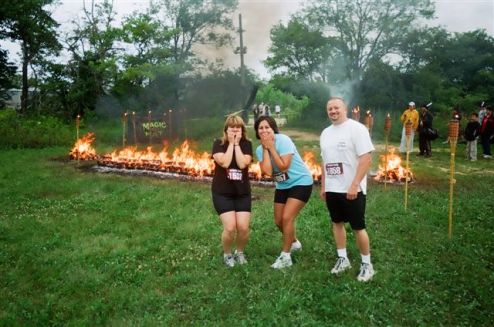 Scary! And actually it was a little bit...it was hot, high, and 7 in the morning. We have to jump over that???