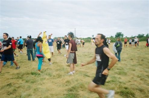 People running with us. I'm kind of hungry...